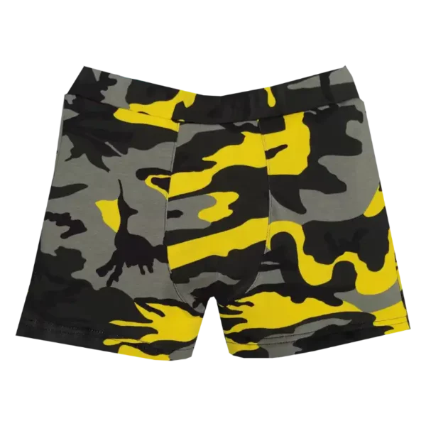 Boxerky černožlutá maskáčovina (jednostranné)