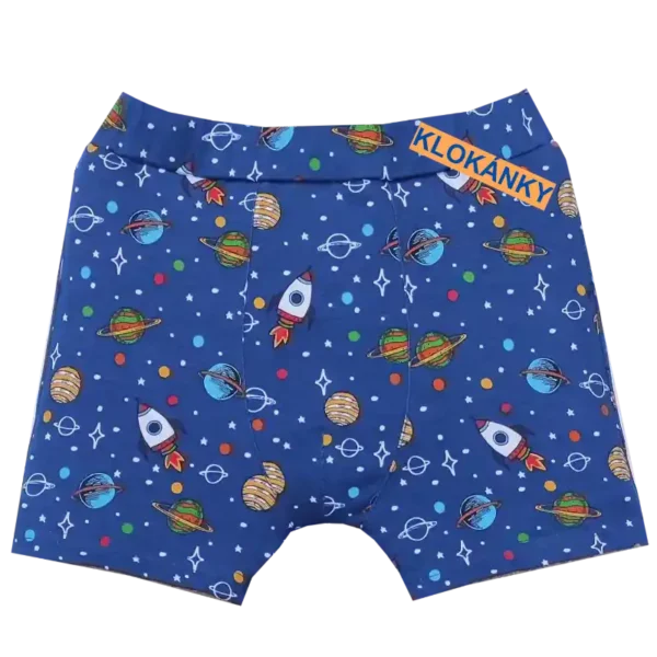 Boxerky klokánky modrý vesmír