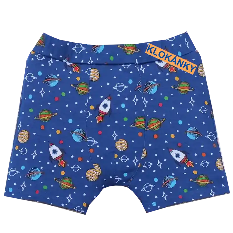Boxerky klokánky modrý vesmír